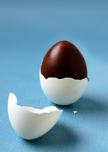 Wonder Egg - Solid chocolate egg covered in a real egg shell. How do they do it?