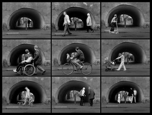 Tunnel - The tunnel with many passers by looking in.