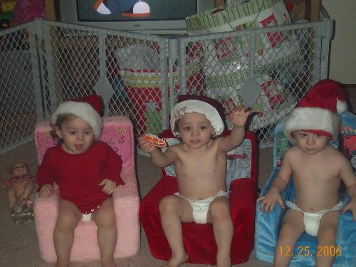 my 3 angels last year for christmas - my 3 babies