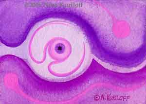 small Abstract in Pink & Purple - This painting is 2.5' x 3.5'  I painted it using gouache (opaque watercolor) on 300 lb. archival paper.