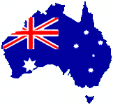 Australia - Map of Australia with flag