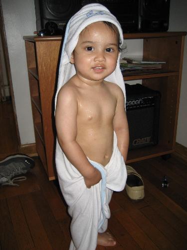 Gabe - Gabe after taking his bath. He was 19 months old.