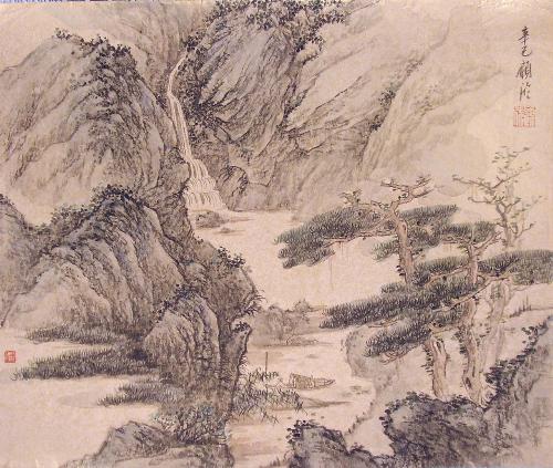 my father's works - The picture is drawn on gold paper