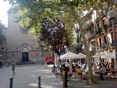 A quiet square in Gracia, Barcelona - A quiet afternoon in a peaceful square in Gracia, Barcelona.