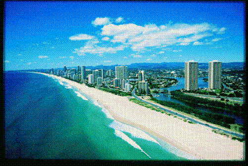 Gold Coast - The beach coastline of the Gold Coast along Surfers Paradise