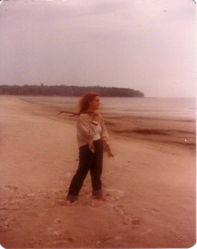 Photo after a relaxing day at the beach at sunset - My hubby and I spent a lovely day at the beach and as the sun was setting he snapped this photo of me in a contemplative moment.