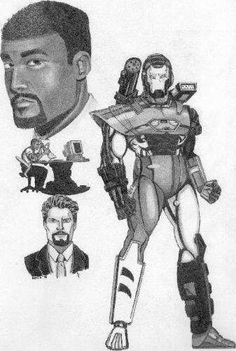 War Machine - Marvel's War Machine Sketch. Part of Savior Sketch Book