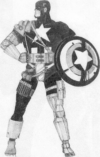 John Walker - Sketch of Marvel's John Walker as Captain America in The Savior Sketch Book