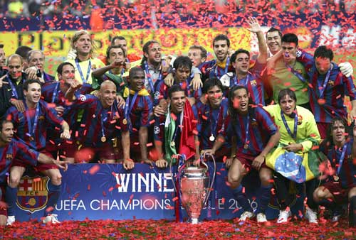 Champions - Barcelona celebrates UEFA champins league