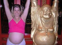 Budda and a pregnant woman - Statue of Budda and a pregnant woman