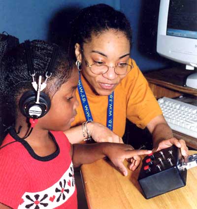 Hearing tests are important! - Child having a hearing test