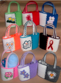 28 Floral Tiny Totes - Here is my recent and most popular pattern.