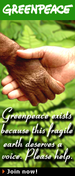 Greenpeace banner - Help save the earth