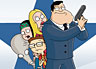American Dad TV - Stan with gun and family behind him