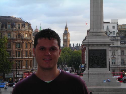 Paolo, National Gallery London - A picture in front of National Gallery in London. Behind me there are Trafalgar Square and the Big Ben