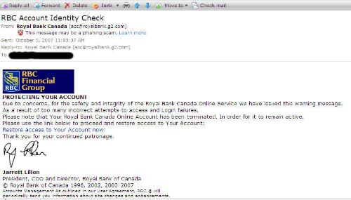 Royal Bank Scam - this is a screen shot of the email I recieved and its fraudulant Royal Bank Scam - this is a screen shot of the email I recieved and its fraudulant