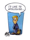 apologetic person -  the timing of an apology is also important as having to face an apology