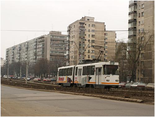 Tramway in Bucharest - Bucharest (Romania) has a pretty developed tramway network (about 60 lines). But tramway here looks mostly like the one in my picture...