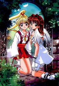Maron with her alter ego - A picture from magical girl anime 'Kamikaze Kaitou Jeanne'.