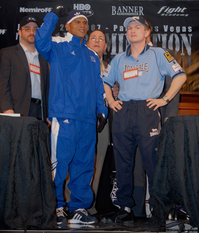 ricky hatton v floyd waywether - photo taken at press conferance before the december fight