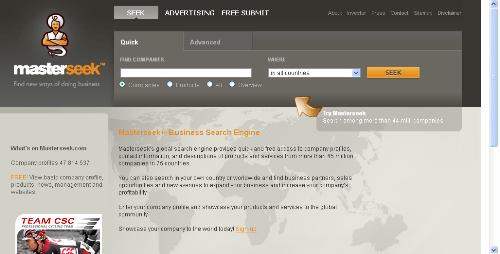 a screenshot of master seek website - THIS I A SCREEN SHOT OF MASTER SEEK WEBSITE. THE GREAT SITE FOR BUSINESS. YOU CAN JUST VISIT IT and JOIN IT. FOR FREE www.masterseek.com