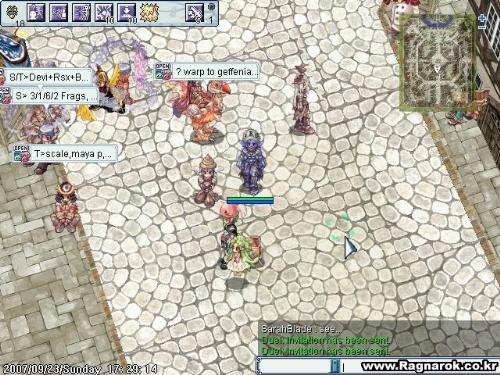 ragnarok (spiritusro private server) - one of my char's screenie at sro server..  many customized npcs and euips..