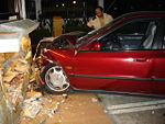Drunken driving - The driver of this car was under the influence of alcohol and ended up driving into a small guard house. This picture was taken in Malaysia. Drunken driving - The driver of this car was under the influence of alcohol and ended up driving into a small guard house. This picture was taken in Malaysia.