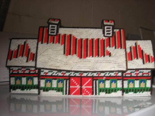 Reaindeer barn - Mom made thse many years ago. I use them every year for the holidays