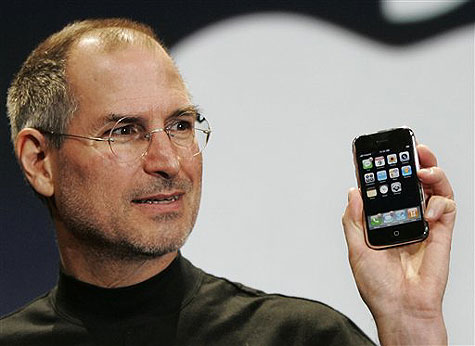 Iphone - Steve Jobs with the newly released Iphone...an engineering marvel!!
