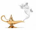 What would be your 3 Wishes? - What would you demand from Genie if he gives you three wishes.This is a picture of a lamp,From which a Genie appears.