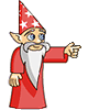 Elf - an elf pointing to the right