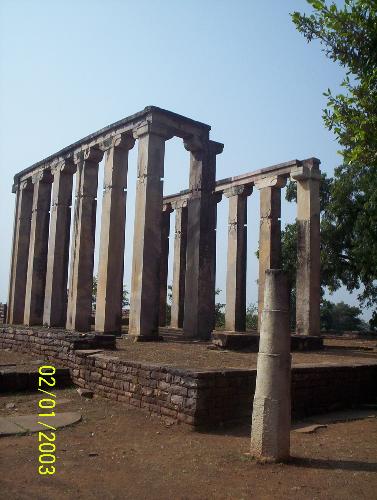 Pillars at Sanchi Buddha Stupa - Pillars of an ancient time at Sanchi