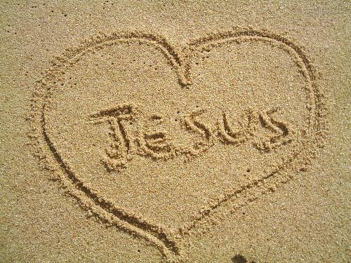 Jesus on Sand! - Jesus name written on Sand!