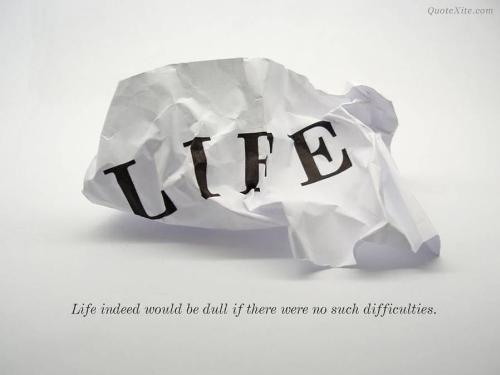 Life - Life is dull without difficulties but its our decision which lead us there.