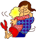 man and woman hugging - A cartoon of a man and woman hugging each other.