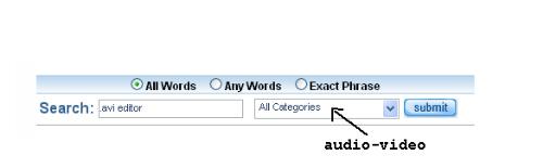 If you select audio video in the category search e - If you select audio video in the category engine you will narrow your search further.