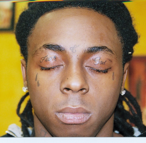 Lil Wayne's Fear God - I took this photo right after tattooing Waynes Eyelids.