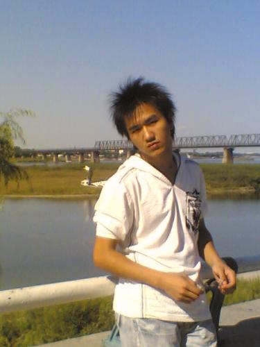 before subway bridge of Songhuajiang River - on the bank