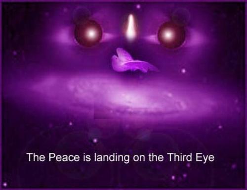 The Peace is landing on Third Eye - This is a spiritual and symbolic photoart: It expresses the peace in a diferent way. It has a landing on third eye chakra of human chakra system and which is the base of our intuation power. So if peace lands there then the peace would become your integral part!  So it is there a concept of overall peace expression!