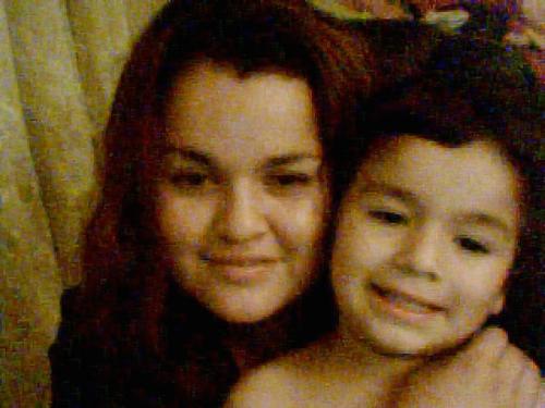 Angel and I - hugging my son