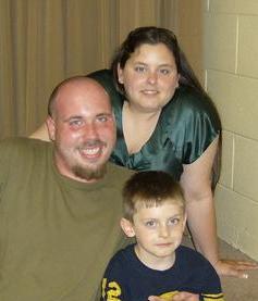 My Daughter's Family - My daughter, Bonnie, her man, David and my grandson, Mykel.