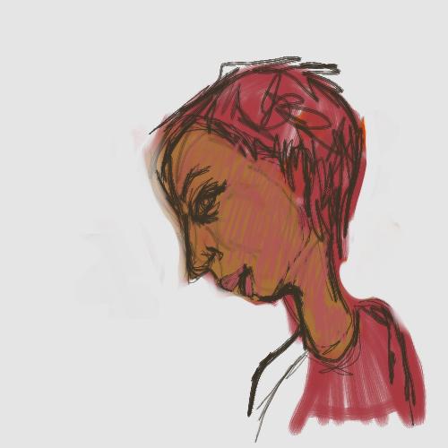 face sketch - A sketch of a female face