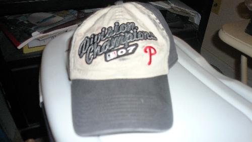 Philadelphia Phillies - Here is a picture of the Phillies Division Champs cap that I just received in the mail today. I will be wearing this cap proudly after a great season that they had. Hope for better things next season.