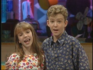 Justin s a child:P - Here's a picture of Justin Timberlake when he was young from a Mickey Mouse Club:P He looks adorable ;D And the girl next to him is, that's right, Britney Spears.