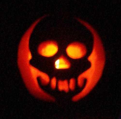 Skeleton - This is one of the pumpkins we carved.