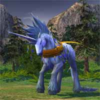 Heroes 5 - Sylvan Creatures: Sylver Unicorn - Powerful allies of the Elves, the Silver Unicorns appear from the heart of the woods to drive away any invaders. Their silvery aura protect friendly troops from enemy magic and their gleaming horns can emit bright flashes of light that can temporarily blind the enemy. Aside from the Blind specialty, which can be a timely ability, the Silver Unicorn is a predominantly toughening upgrade - increasing only attack, defense, and Hit Points. This simply strengthens Sylvan's tank unit, making it more durable in long combats, which, in turn, buys the ranged attackers more time. Both the Unicorn and Silver Unicorns 'Aura of Magic Resistance' specialty is difficult to make use of due to their tendency to attack. The Silver Unicorn is a value-for-gold upgrade - one well worth making.