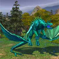 Heroes 5 - Sylvan Creatures: Emerald Dragon - Emerald Dragons are the favored children of Sylanna and, as such, they cannot be harmed by Earth Magic. As with their younger siblings, they can breathe a lethal acid cloud to dissolve their enemies back to the ever-hungry soil. The Emerald Dragon, in direct competition with the Black Dragon for top dog due to the fact that it has almost 50% more initiative, is another fast flier which can tie up enemy shooters, preventing them from attacking Sylvan's own shooters. It is betrayed by its low Hit Points and poor damage range, though. Immunity to Earth is a narrow but nonetheless useful ability to have in reserve