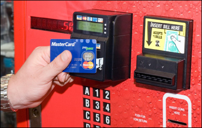 credit-card accepting coke machine - picture of a credit card box that is attached to a Coca-Cola machine...the machine accepts credit cards! credit-card accepting coke machine - picture of a credit card box that is attached to a Coca-Cola machine...the machine accepts credit cards!