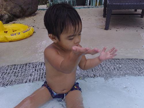 Swimming at Fontana - This is my 2 year old son and he just loves swimming. He almost doesn't want to get out of the water whenever we go to resorts. i can't blame him though swimming is such a wonderful hobby especially here in the Philippines.