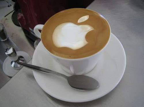 coffee art - this is a coffee cup art.... photo of the apple company